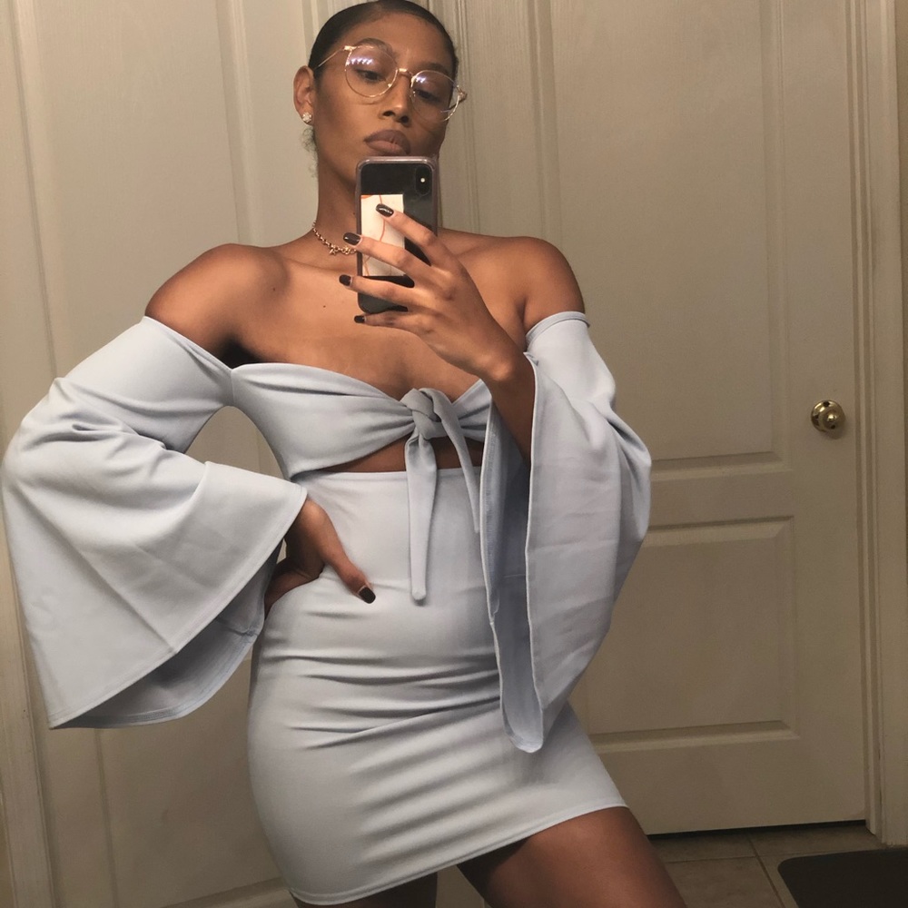 Baby blue mini dress